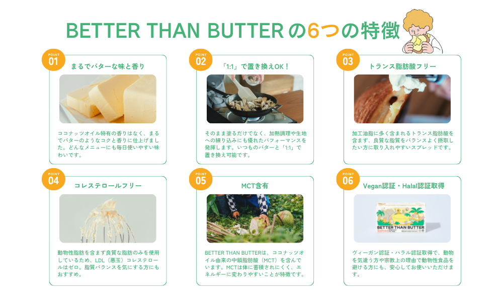 BETTER THAN BUTTERの6つの特徴
